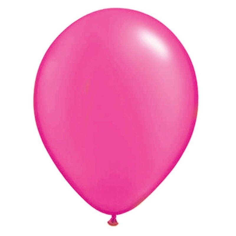 100x stuks verjaardag party neon knalroze ballonnen 30 cm