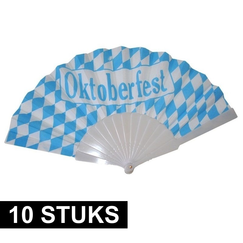 10x Beierse waaiers Oktoberfest verkleed accessoire