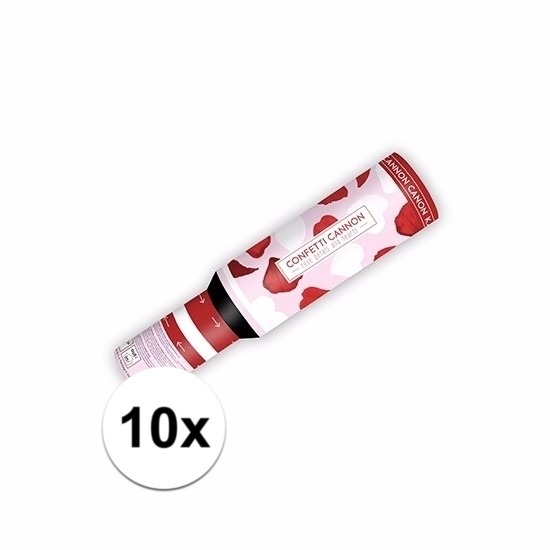 Merkloos 10x Confetti knaller hartjes en rozenblaadjes online kopen