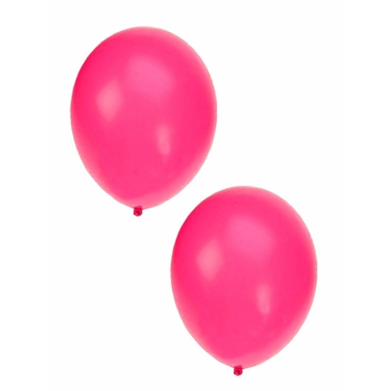 15x stuks Neon roze party ballonnen 27 cm