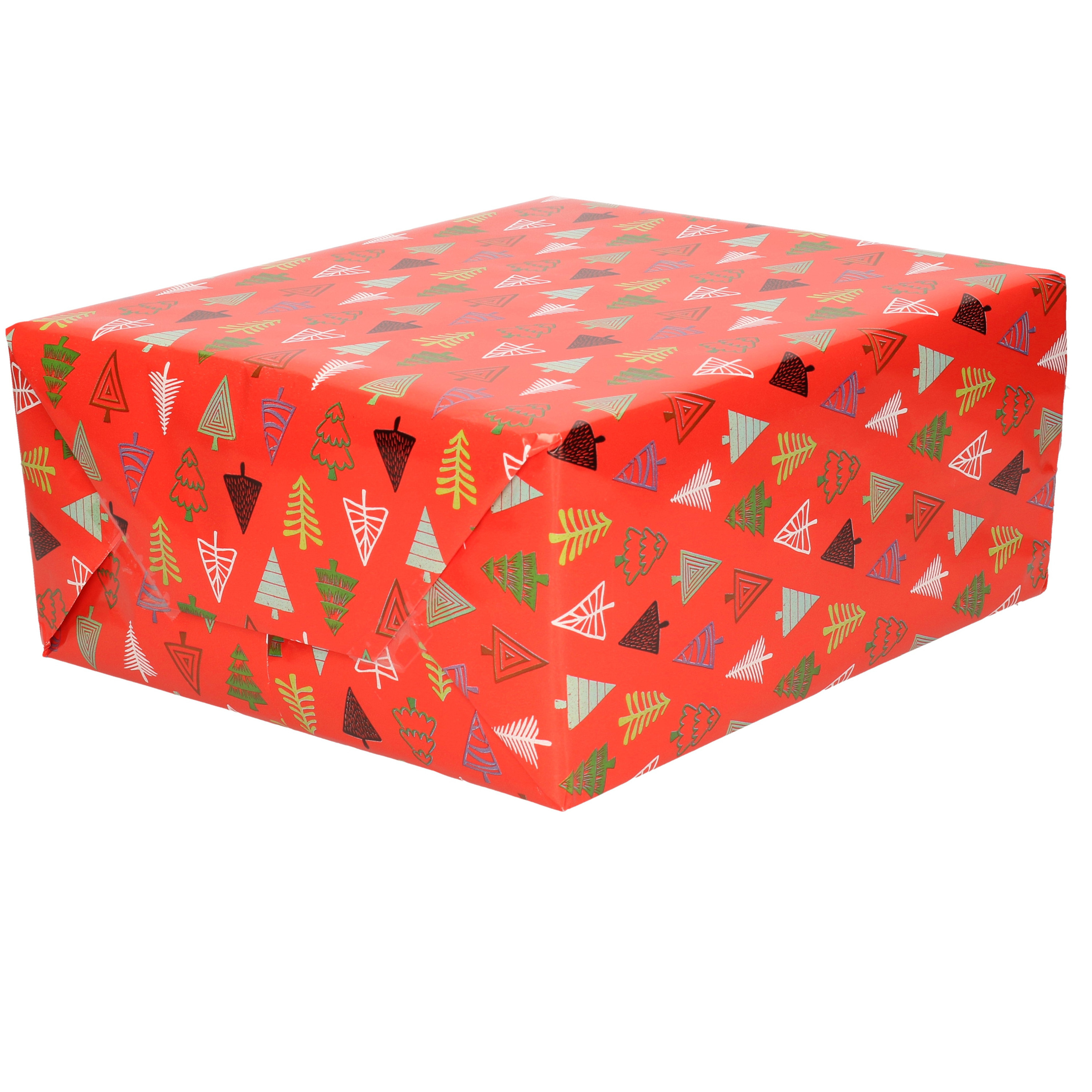 1x Rollen Kerst inpakpapier-cadeaupapier rood 2,5 x 0,7 meter