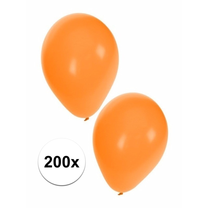 200 Oranje feest ballonnen