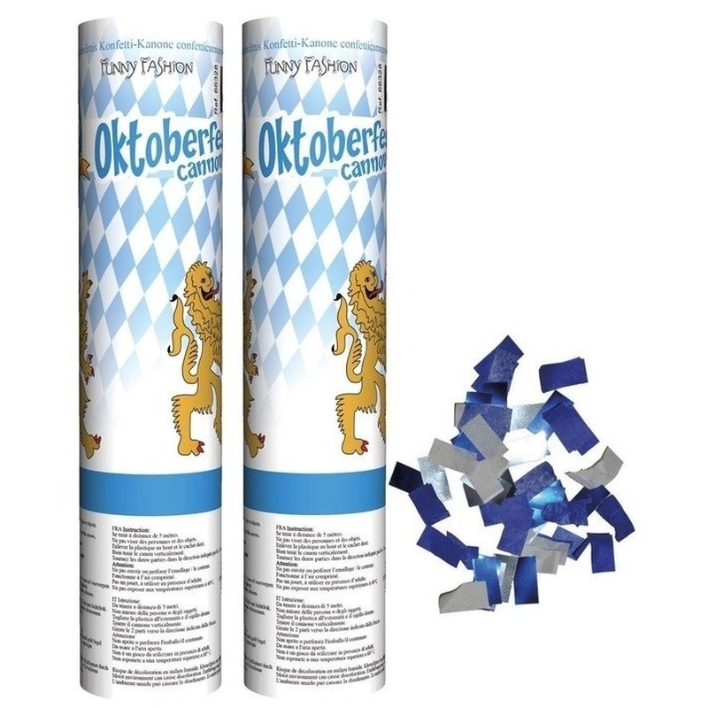 2x Oktoberfest confetti kanonnen 20 cm