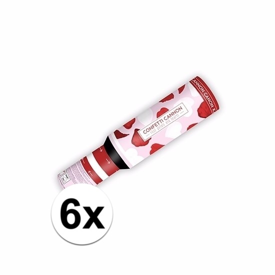 Merkloos 6x Confetti knaller hartjes en rozenblaadjes online kopen