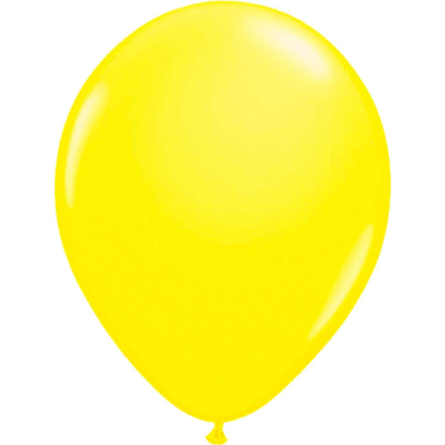 8x stuks Neon fel gele latex ballonnen 25 cm