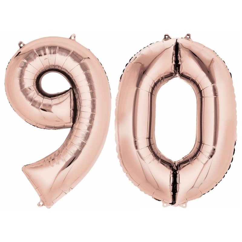 90 jaar rose gouden folie ballonnen 88 cm leeftijd-cijfer