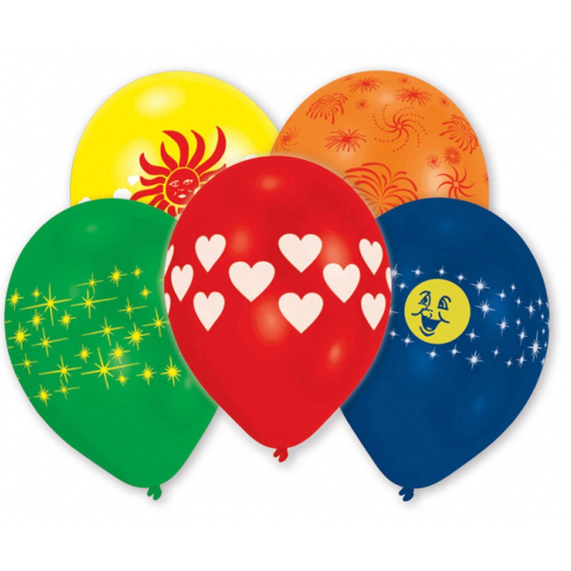 Ballonnen in diverse kleuren met leuk printje