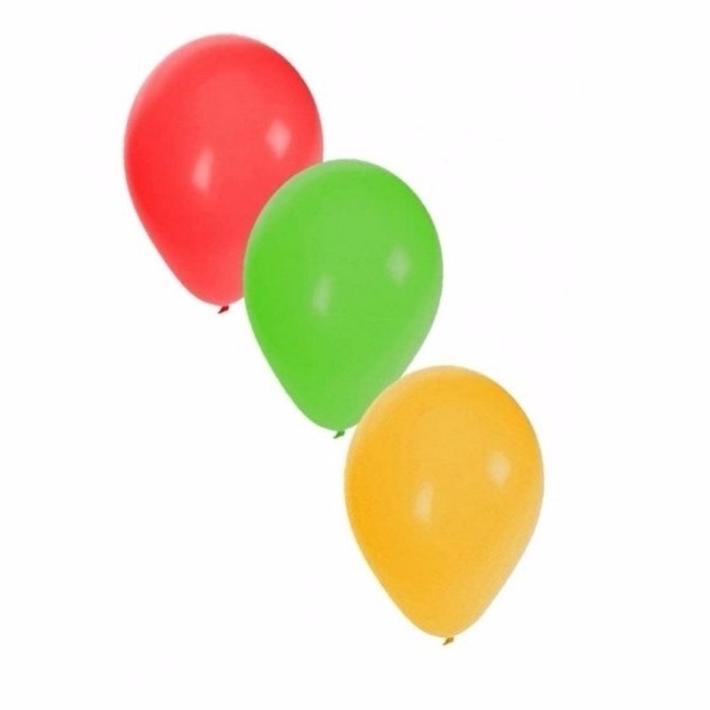 Ballonnen rood-geel-groen 15x stuks
