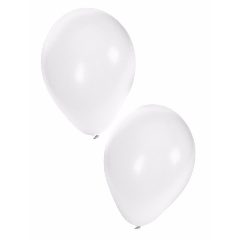 Ballonnen wit in zakje van 50 stuks