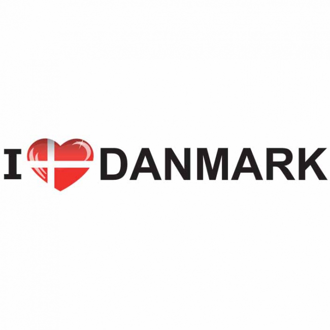 Bumper sticker I Love Denmark