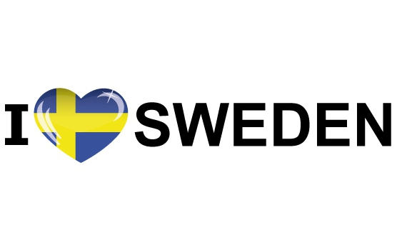 Bumper sticker I Love Sweden