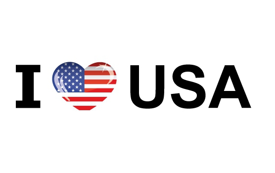 Bumper sticker I Love USA