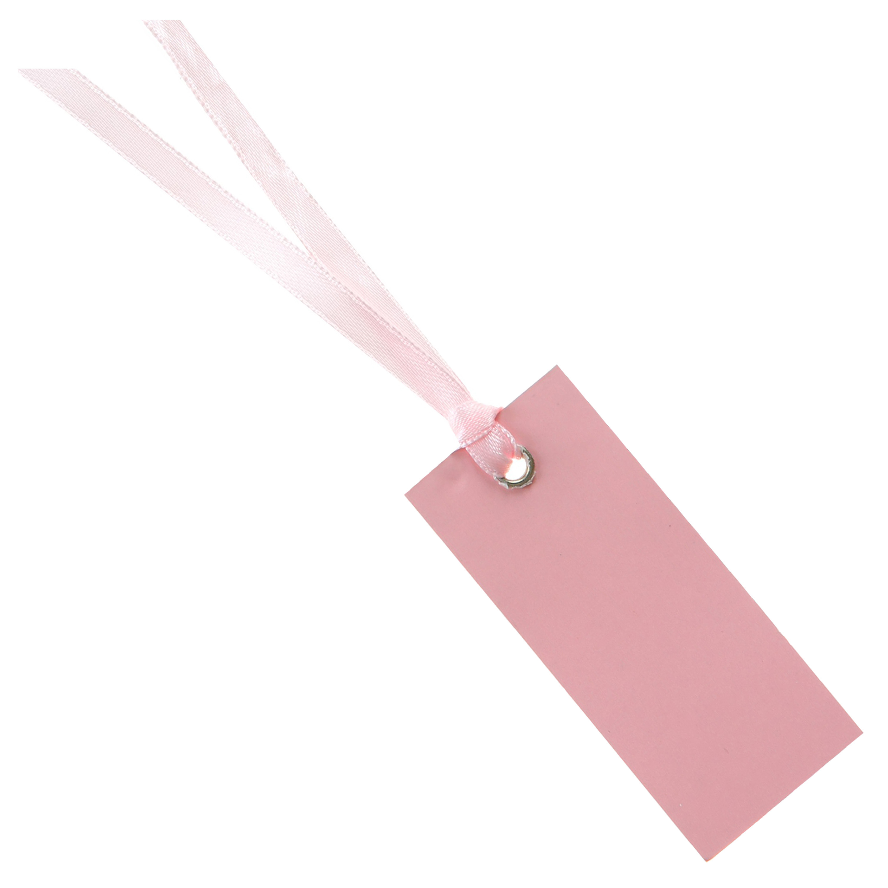 Cadeaulabels met lintje set 12x stuks roze 3 x 7 cm naam tags