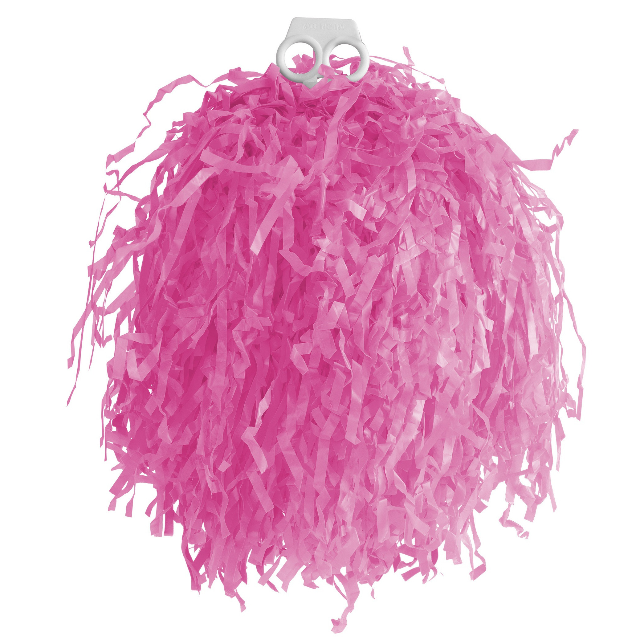 Cheerballs-pompoms 1x roze met franjes en ring handgreep 33 cm