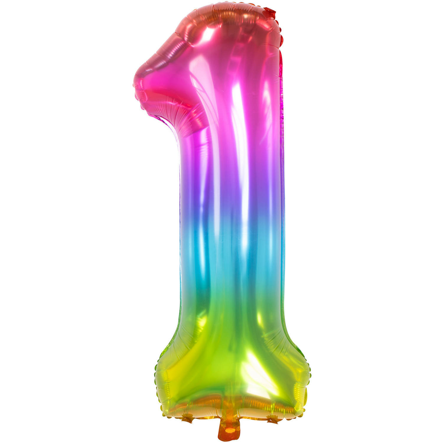 Folie ballon van cijfer 1 in het multi-color 86 cm
