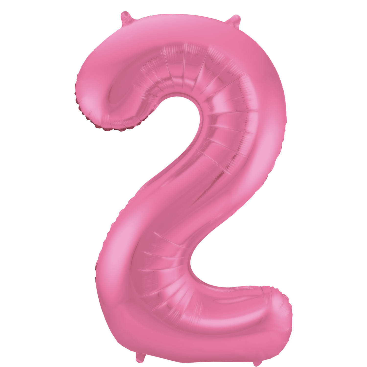 Folie ballon van cijfer 2 in het roze 86 cm