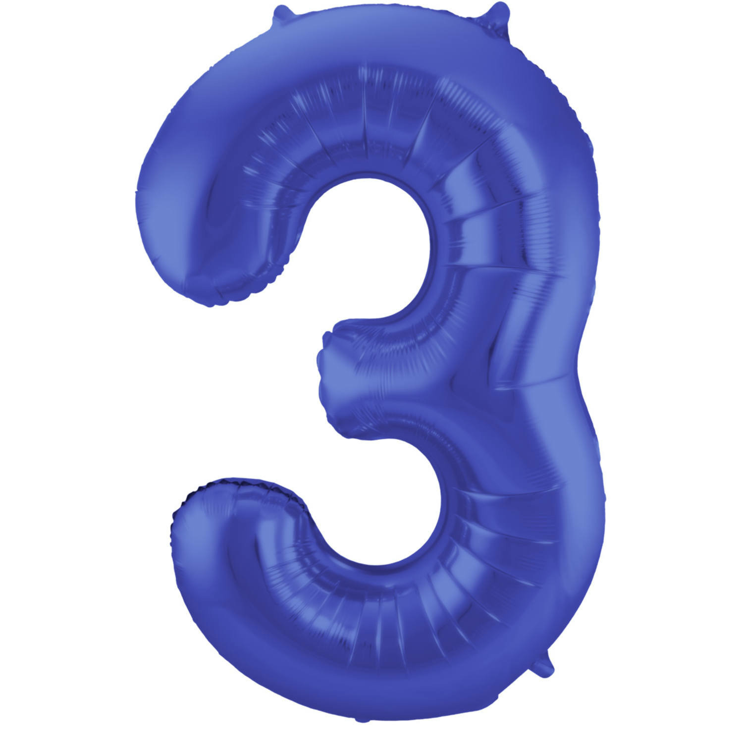 Folie ballon van cijfer 3 in het blauw 86 cm