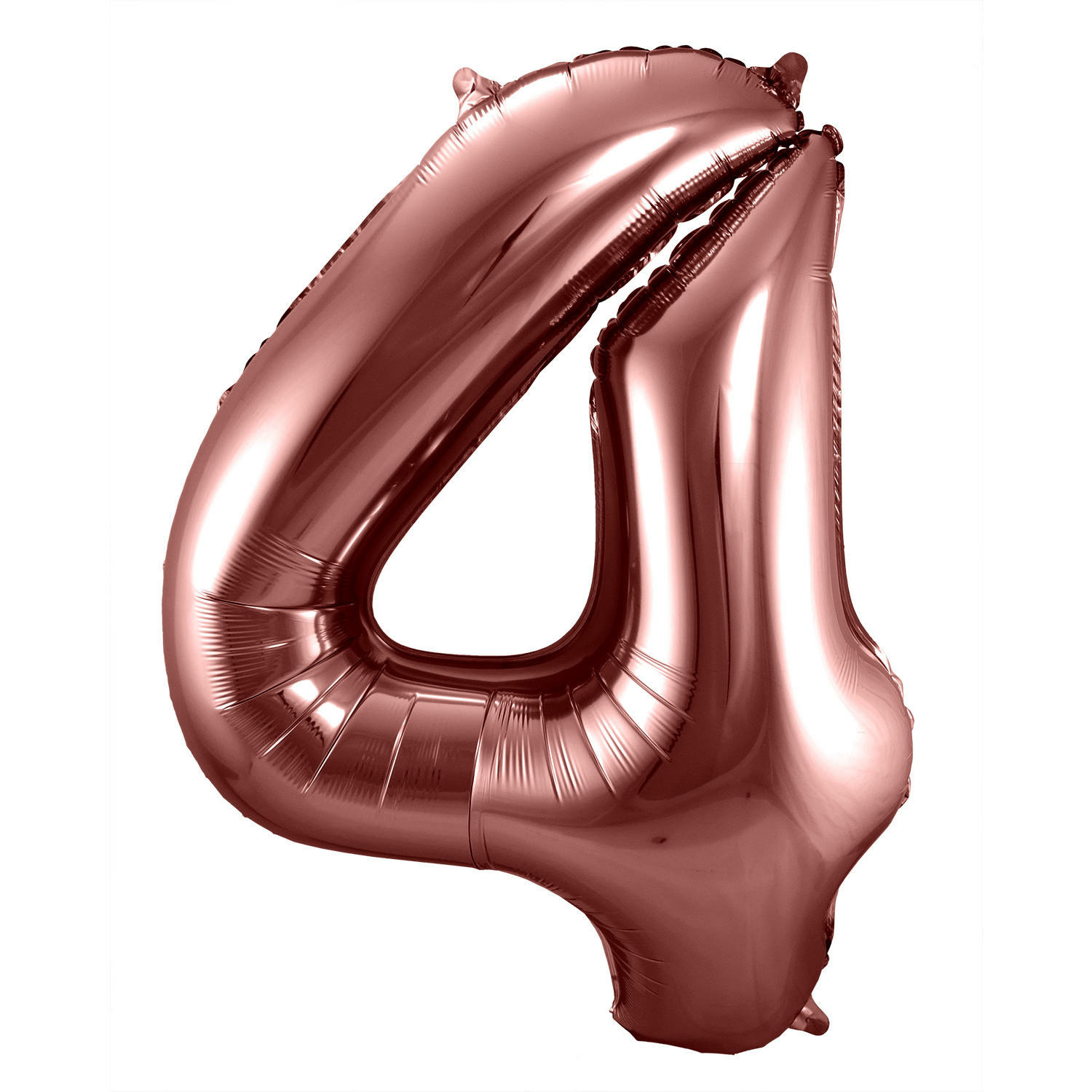 Folie ballon van cijfer 4 in het brons 86 cm