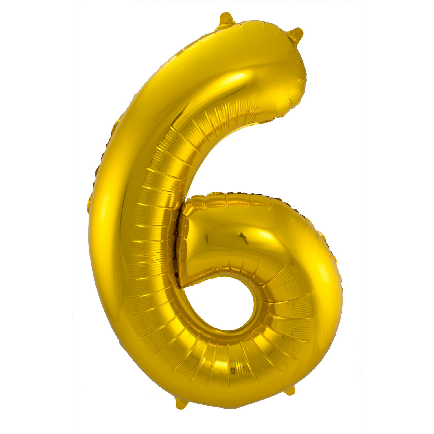 Folie ballon van cijfer 6 in het goud 86 cm