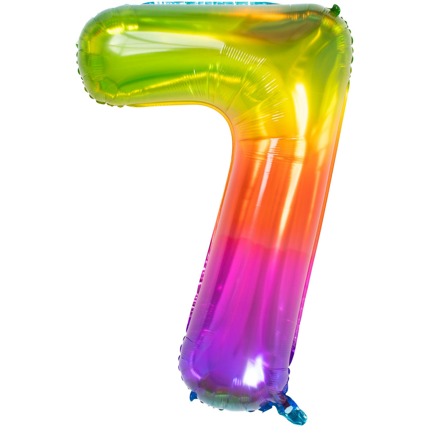 Folie ballon van cijfer 7 in het multi-color 86 cm