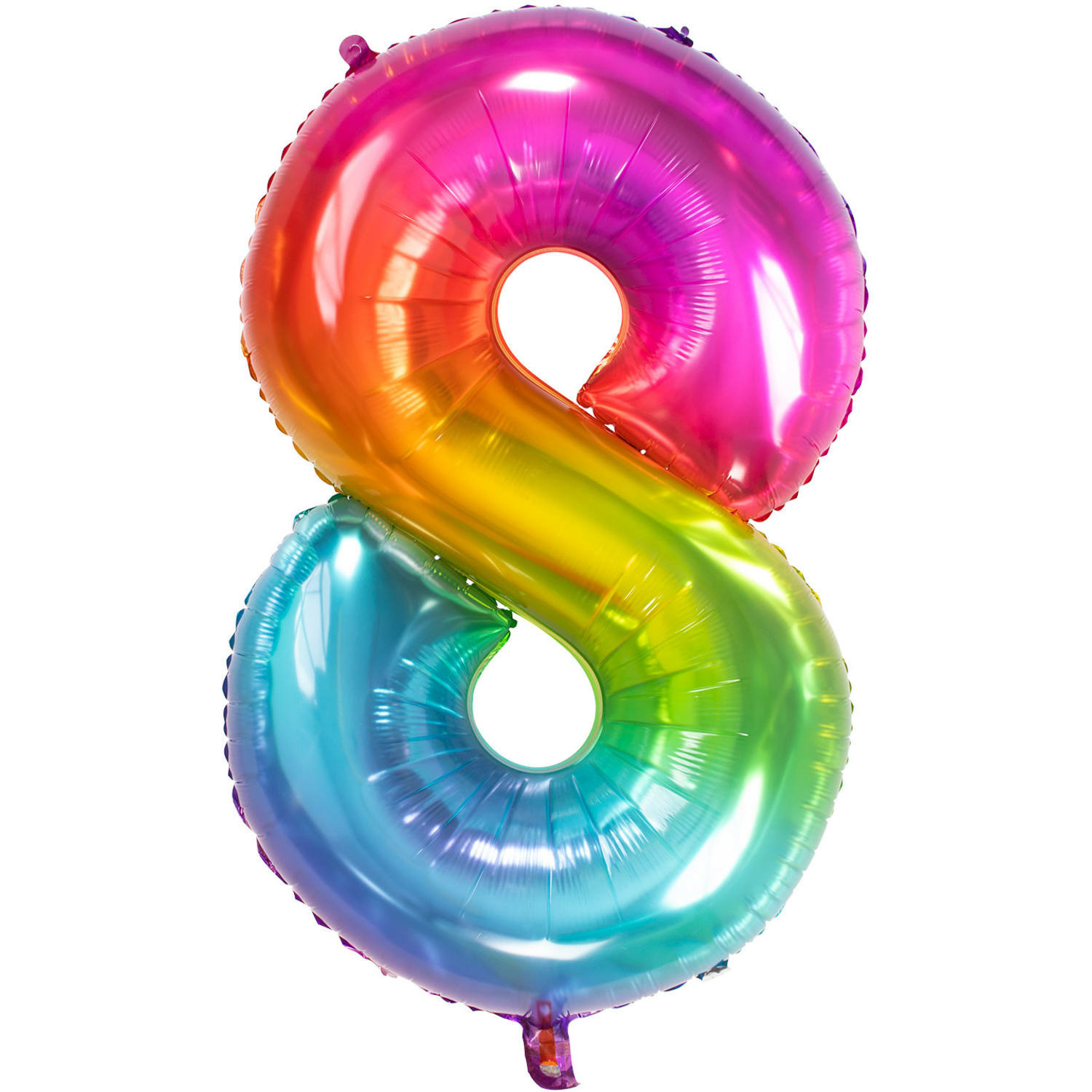 Folie ballon van cijfer 8 in het multi-color 86 cm