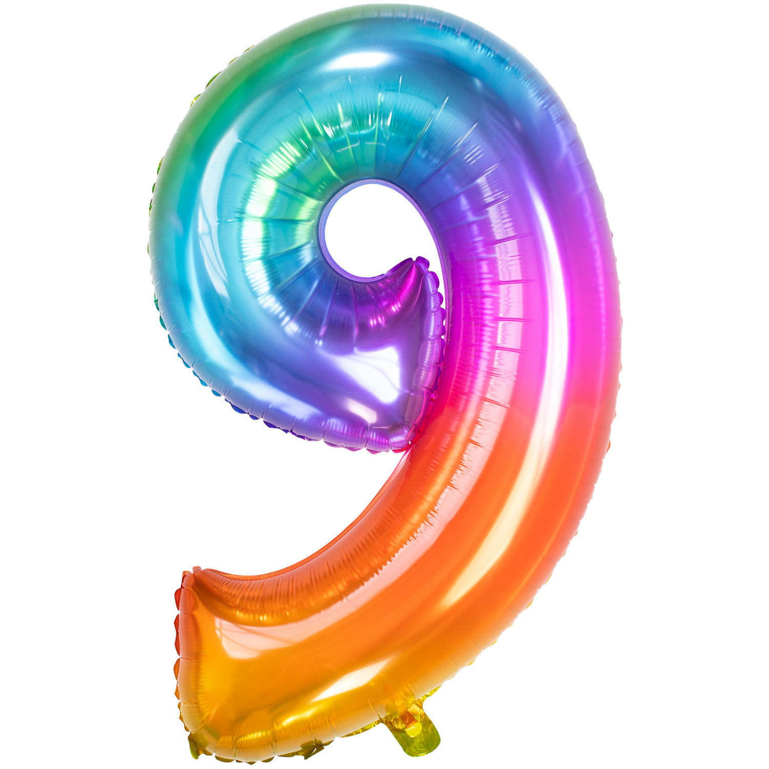 Folie ballon van cijfer 9 in het multi-color 86 cm