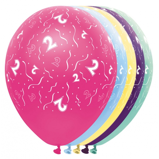 Gekleurde helium ballonnen 2 jaar
