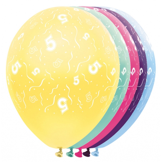 Gekleurde helium ballonnen 5 jaar