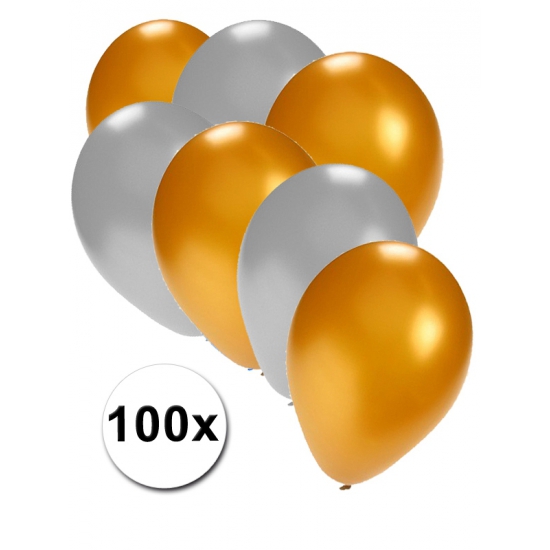 Shoppartners Goud/zilver thema feest ballonnen 100x online kopen
