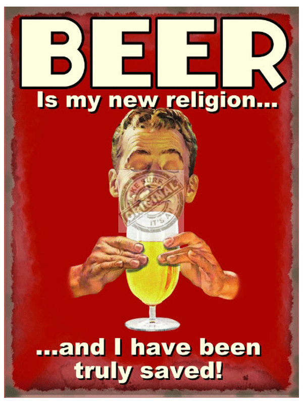 Big wall decoration sign Beer New Religion