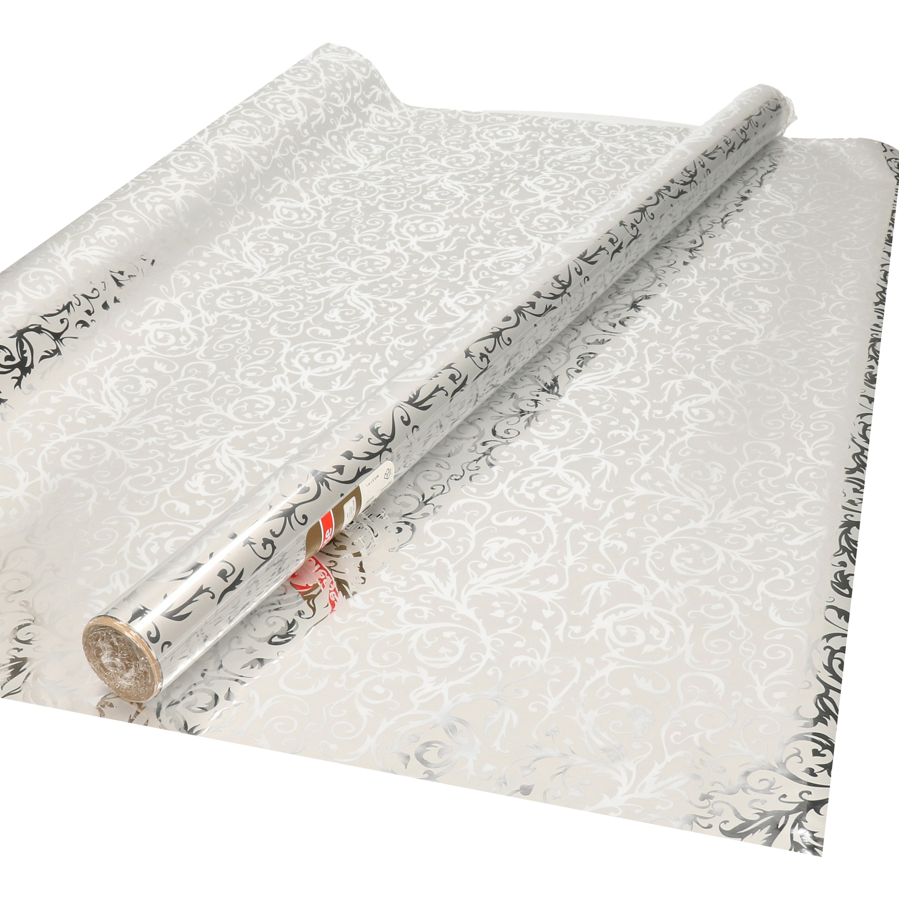 Inpak-cadeaufolie zilver klassiek design 150 x 70 cm
