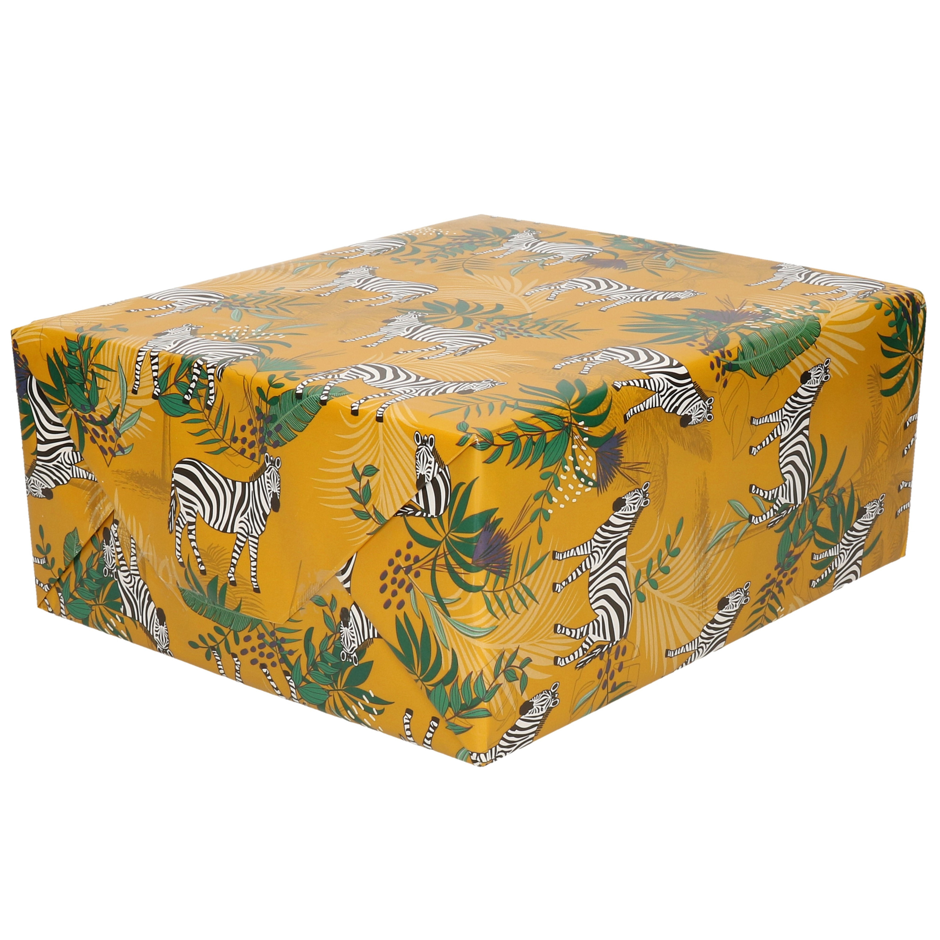 Inpakpapier-cadeaupapier bruin met zebra design 200 x 70 cm
