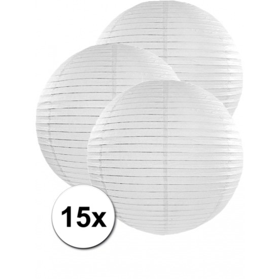 Merkloos Luxe bol lampionnen wit 15x stuks van 50 cm online kopen