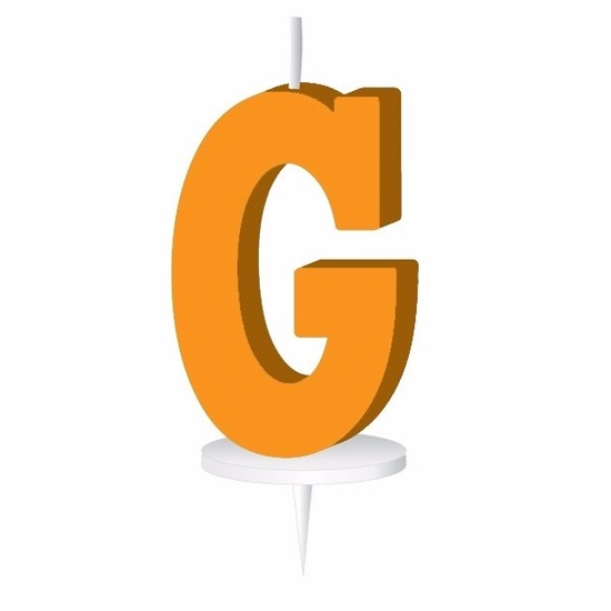 Oranje letter kaars G