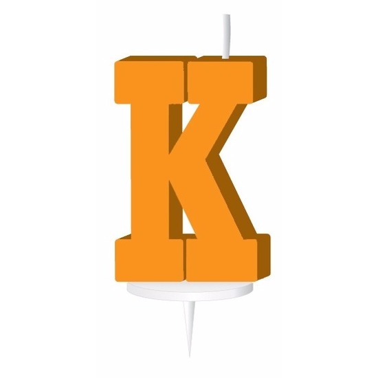 Oranje letter kaars K