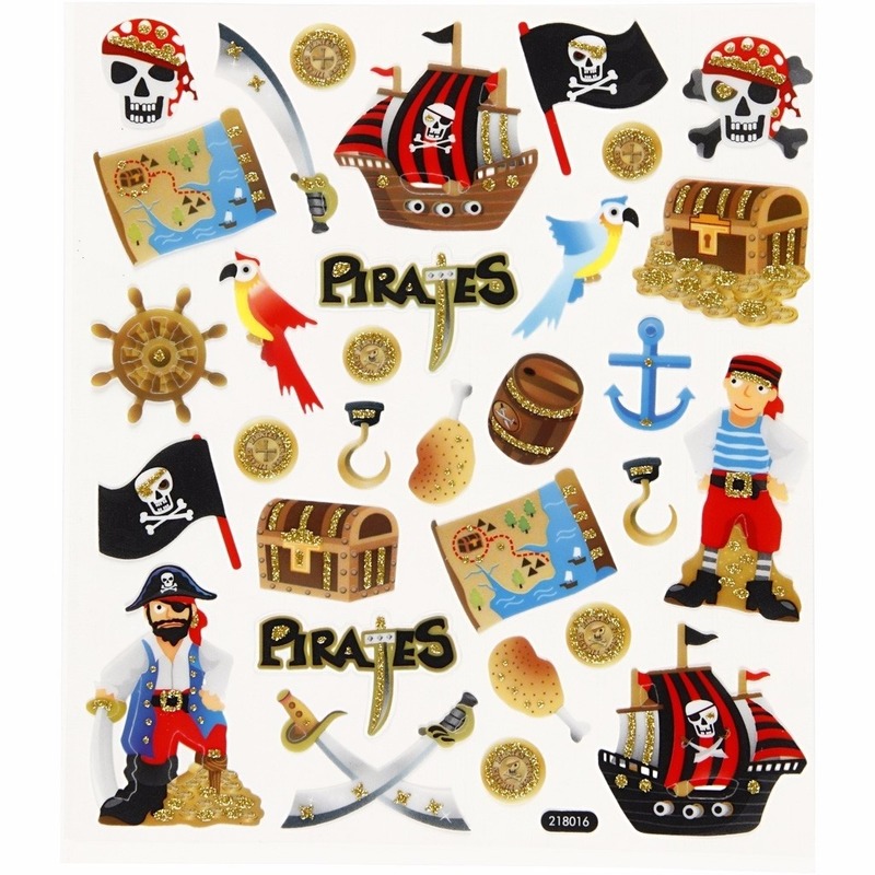Piraten knutsel stickers