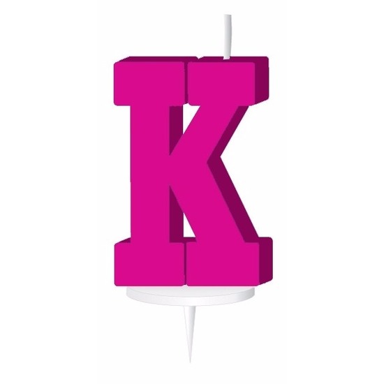 Roze letter kaars K