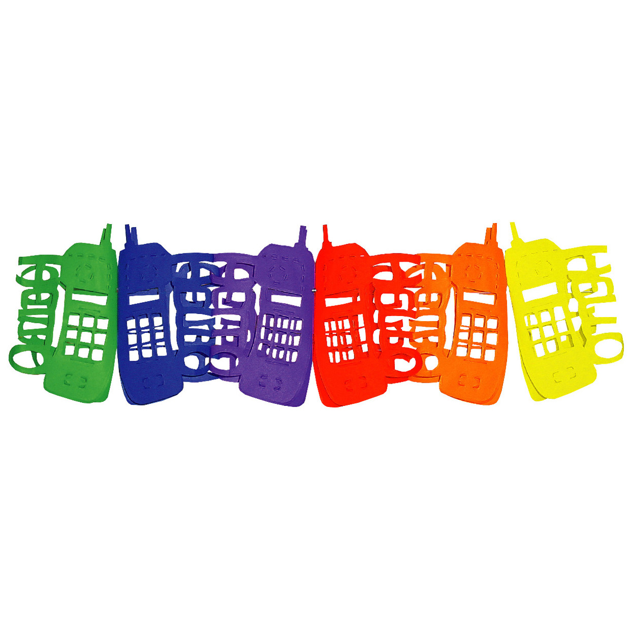 Telefoons thema feestslinger papier 300 cm multi kleuren