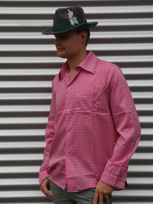 Tiroler outfit roze blouse voor heren