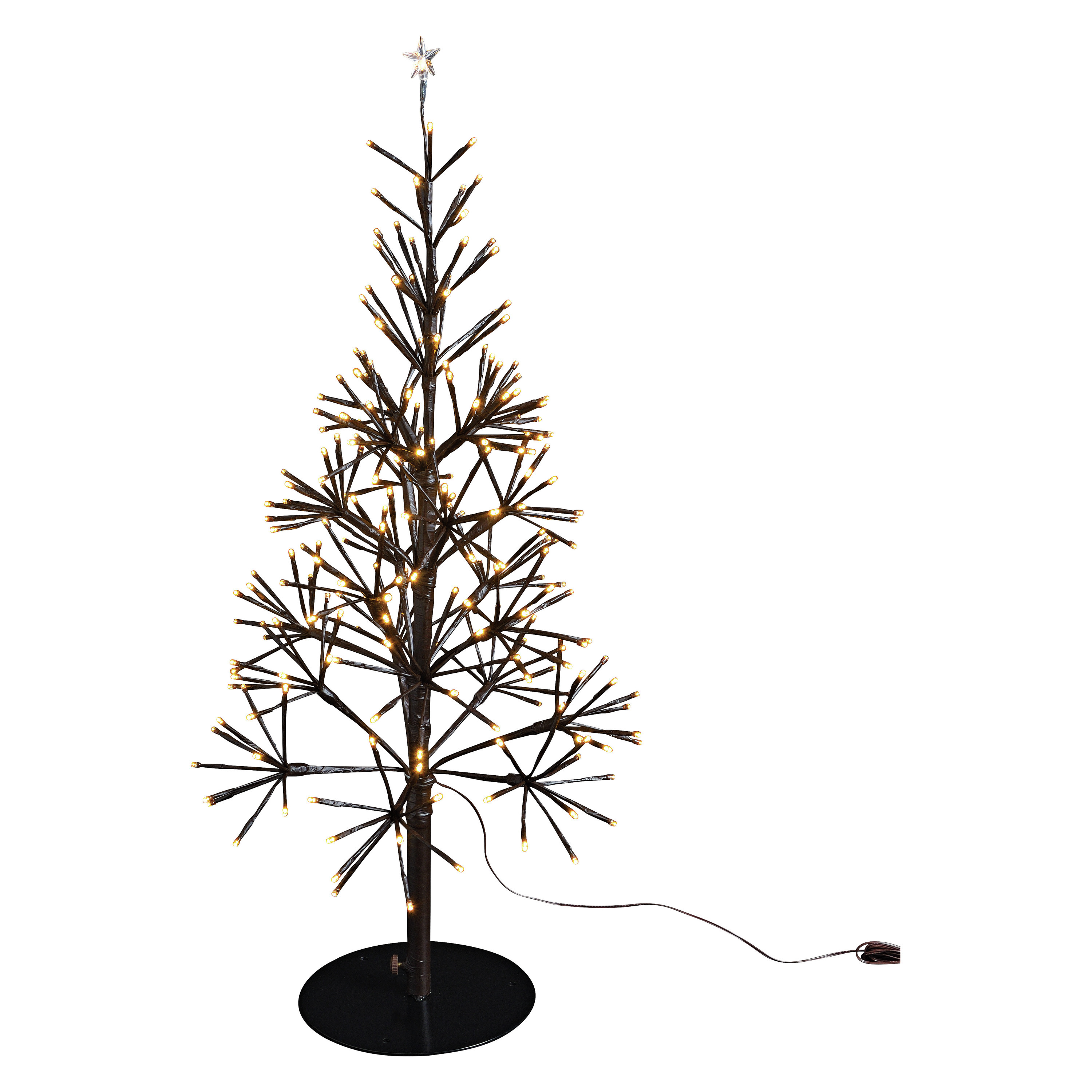 Verlichte figuren bruine lichtboom/kunststof boom/kerstboom met 240 led lichtjes 88 cm
