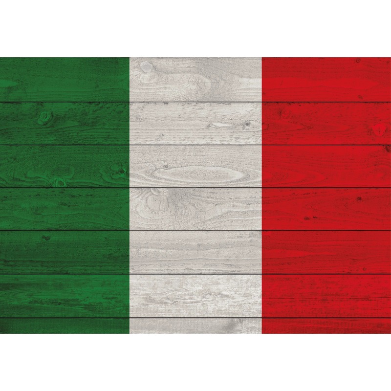 Vintage Italiaanse vlag op hout poster 84 cm