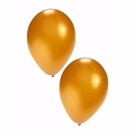 10x metallic golden balloons 36 cm