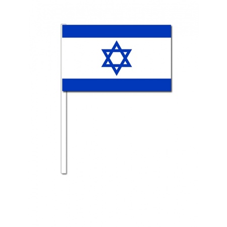 Israel zwaai vlaggetjes 10 stuks 12 x 24 cm