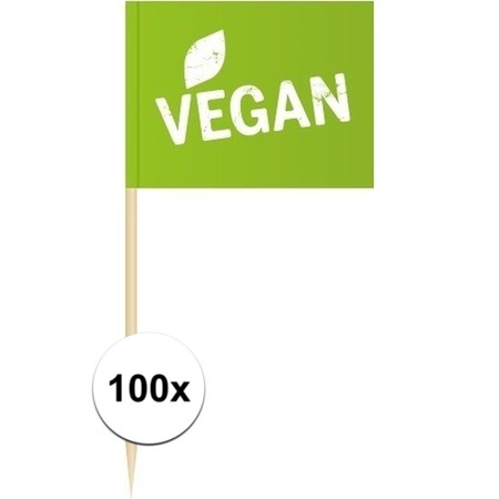 100x Cocktail picks Vegan 8 cm flags