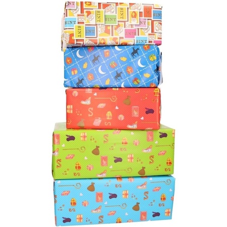 100x Saint Nicholas wrapping paper coloured 2,5 x 0,7m