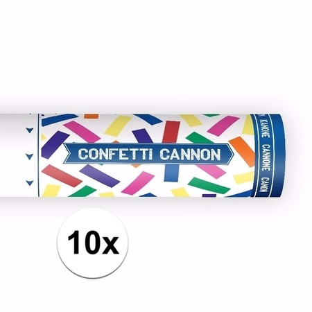 10x Confetti popper kleuren mix 20 cm
