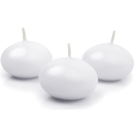 10x Floating candles white 5 cm