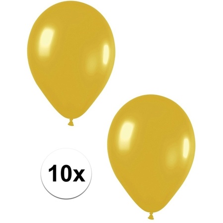 10x Gold metallic balloons 30 cm