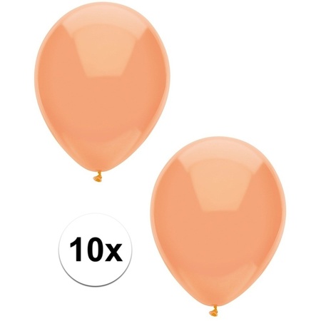 10x Peach orange metallic balloons 30 cm