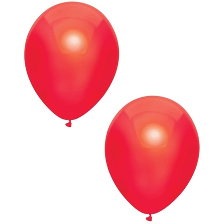 10x Red metallic balloons 30 cm